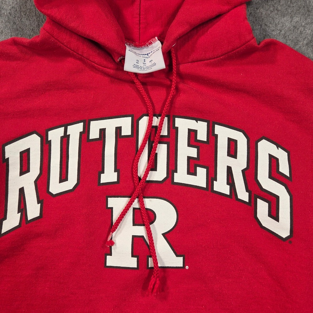 Rutgers University Hoodie Mens Small Red Scarlet Knights Champion Sweatshirt - Picture 2 of 7